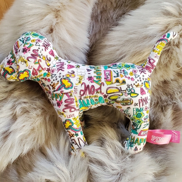 PINK VICTORIA'S SECRET Graphic Dog (EUC) - Picture 1 of 5